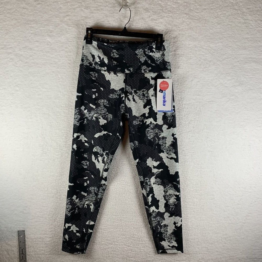 Marika Leggings Women L Black Digital Camo‎ Stretch Astrid 25'' Reversible 6800